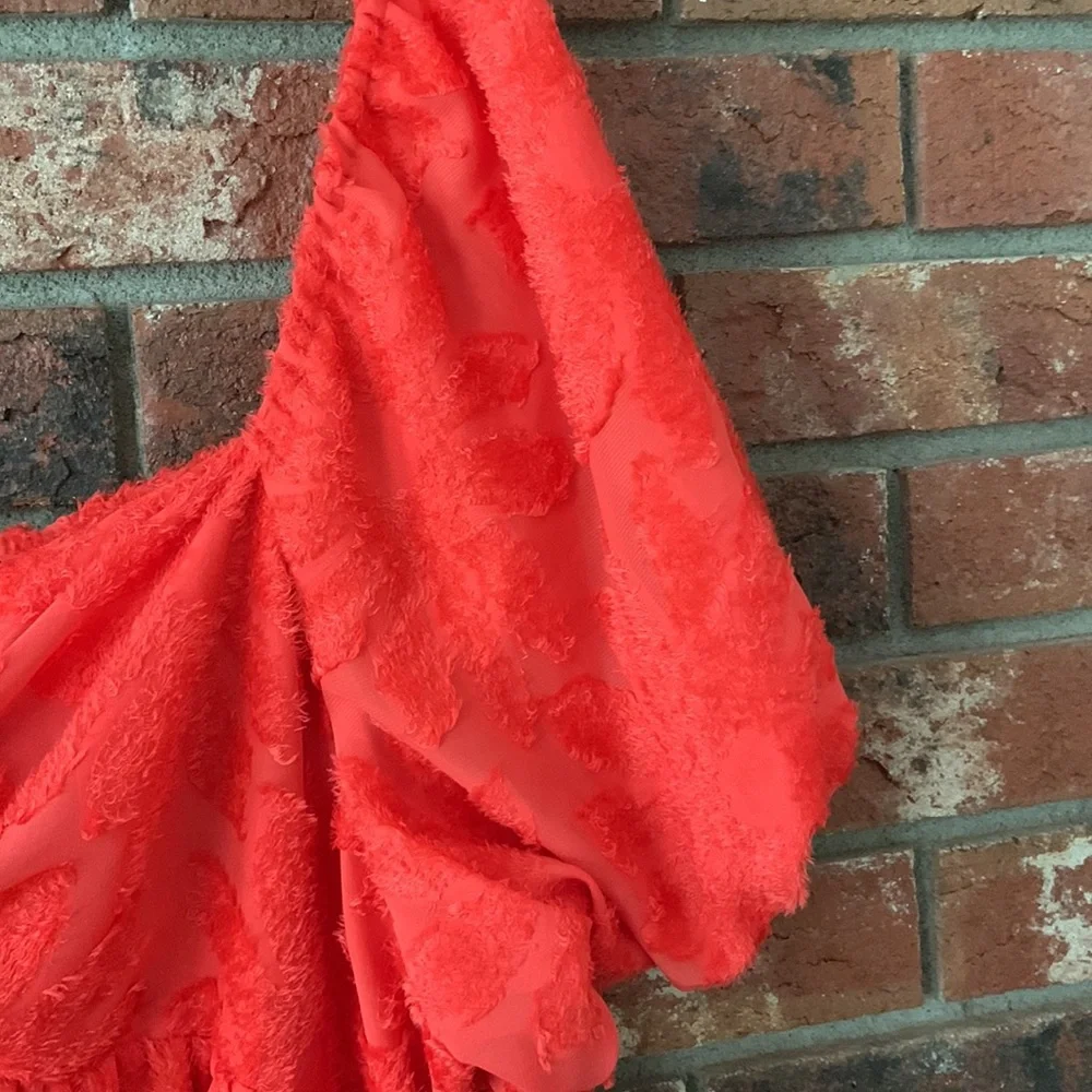 Future Collective Vibrant Orange Puff Sleeve Dress